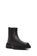 Men's Black Zippered Leather Casual Boot | Derimod