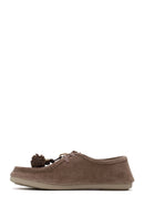Woman Mink Lace-Up Tassel Suede Casual Shoes | Derimod