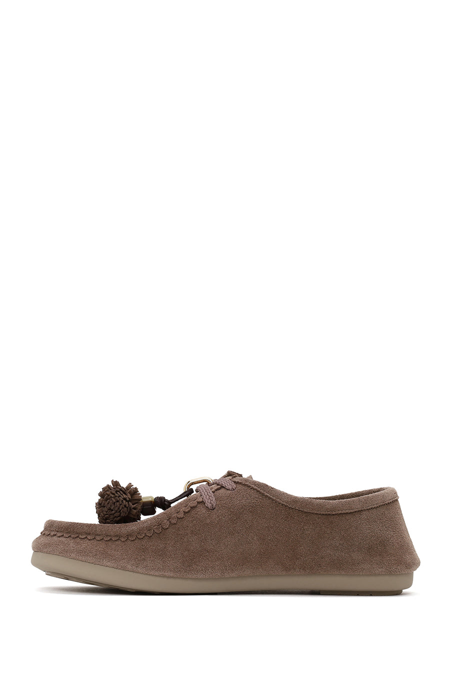 Woman Mink Lace-Up Tassel Suede Casual Shoes