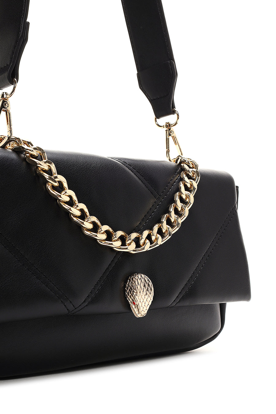 Women's Black Quilted Crossbody Bag