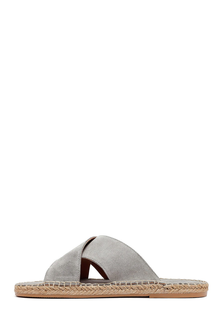 
Men's Grey Suede Leather Espadrille Slippers
