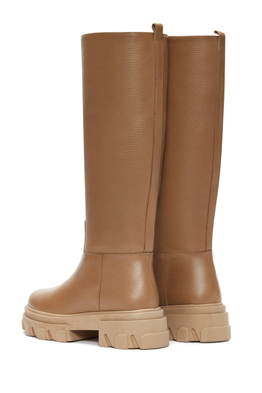 Women's Brown Leather Thick Soled Boots