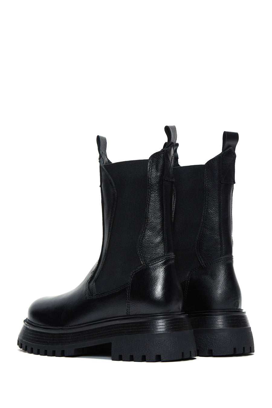 Women's Black Leather Chelsea Boots