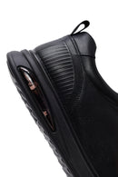 Male Black Lace-Up Leather Sneaker | Derimod
