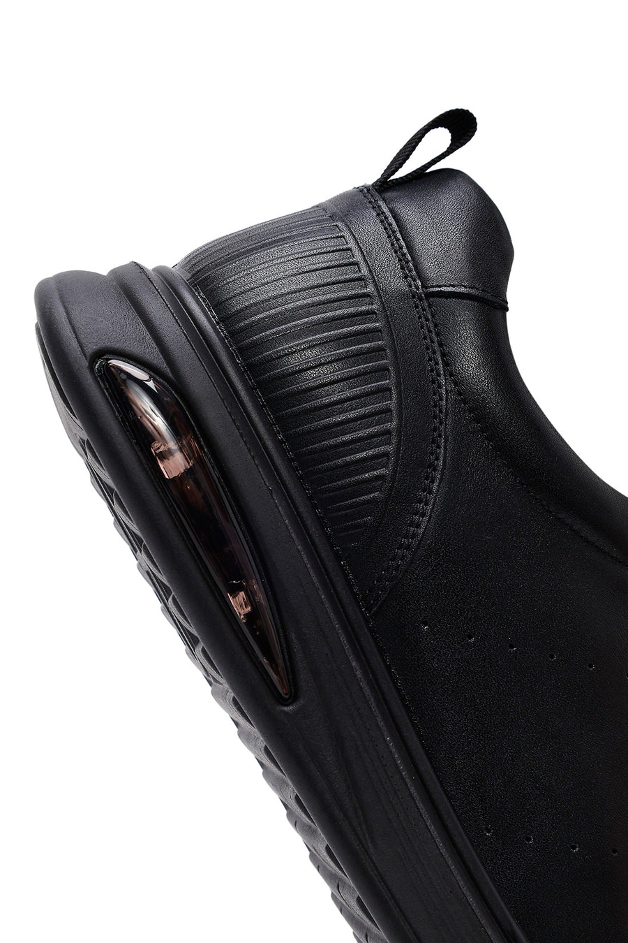 Male Black Lace-Up Leather Sneaker