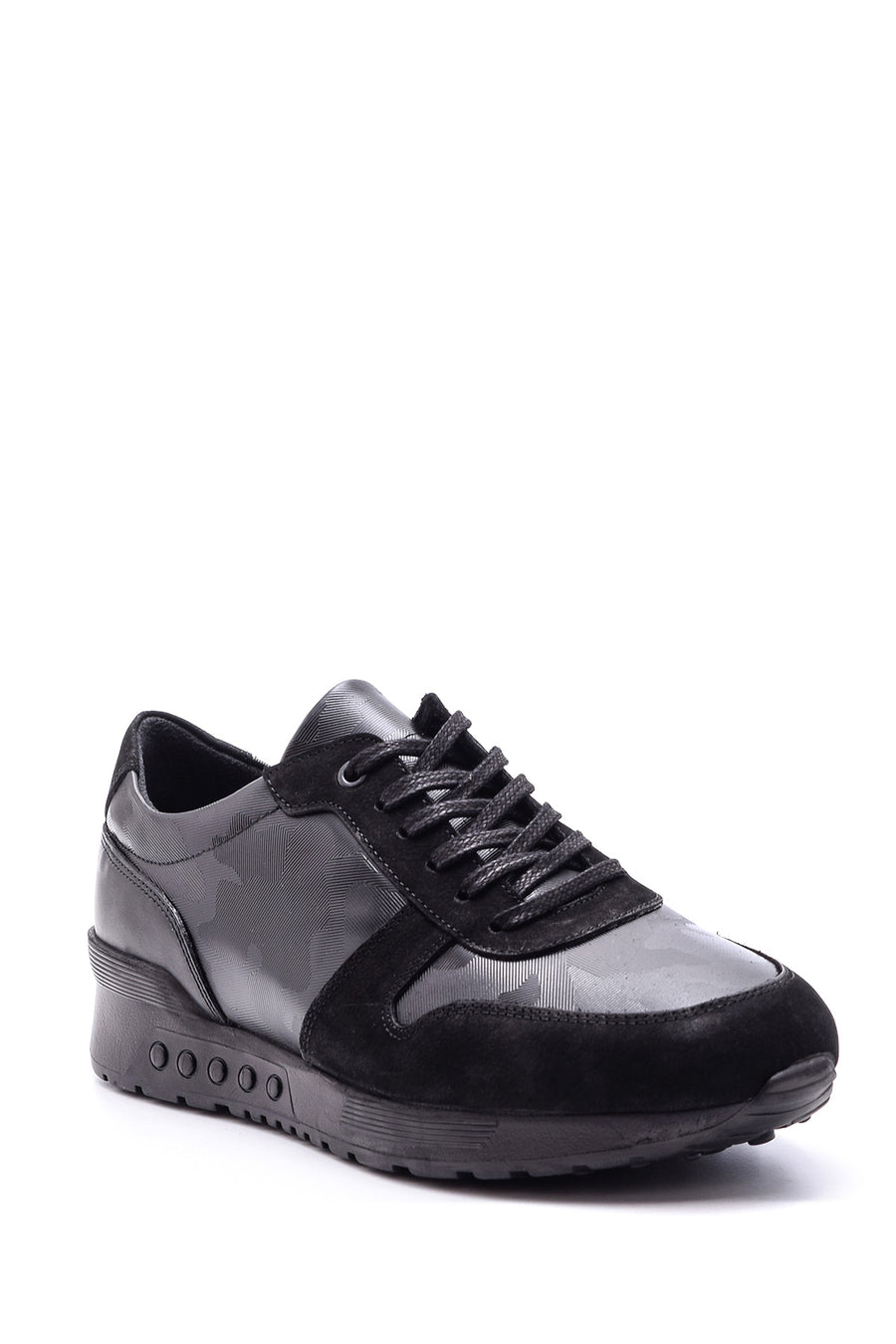 Men's Suede Detailed Leather Sneaker 19WFD340214 | Derimod