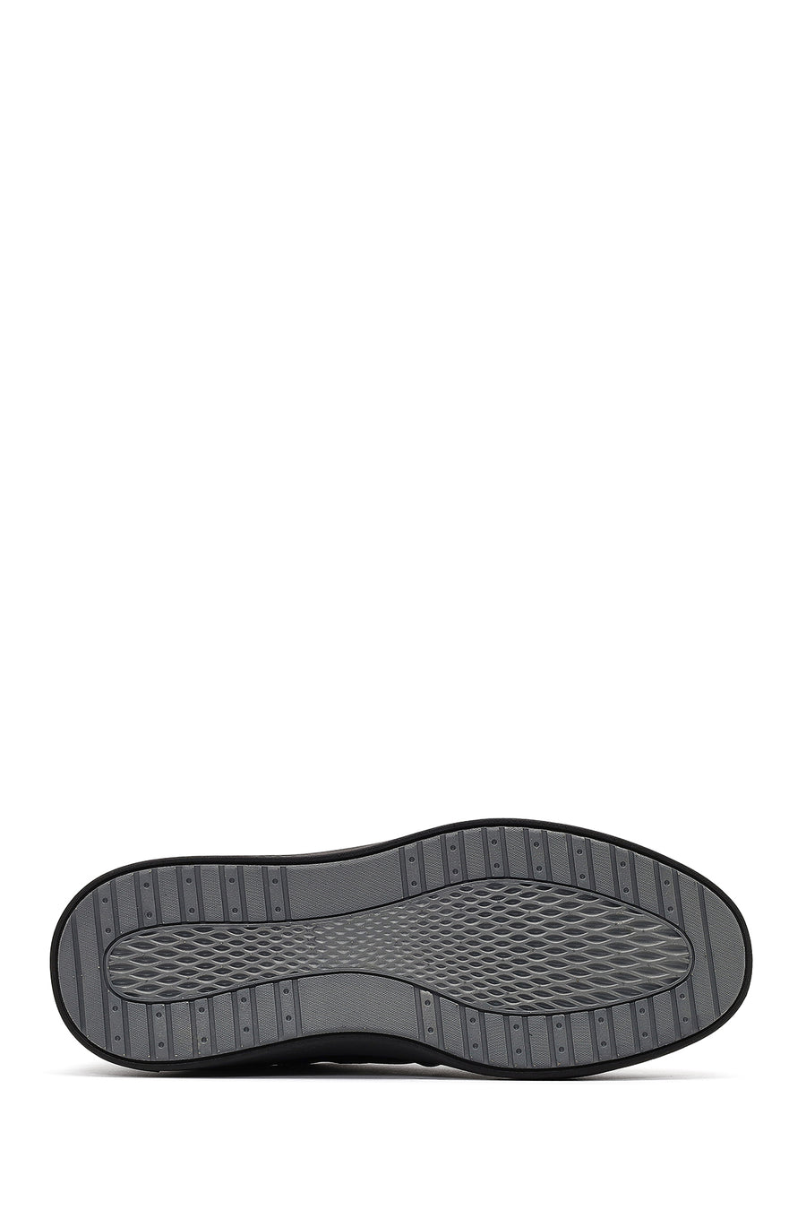 Men's Black Lace-Up Leather Casual Sneaker