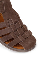 Woman Mink Ankle Buckle Suede Sandal | Derimod