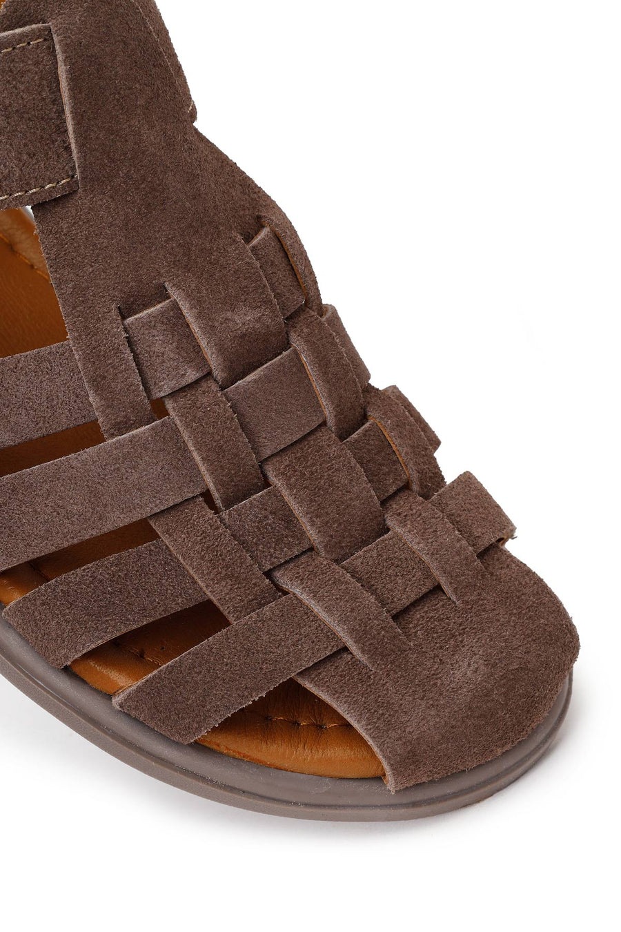 Woman Mink Ankle Buckle Suede Sandal