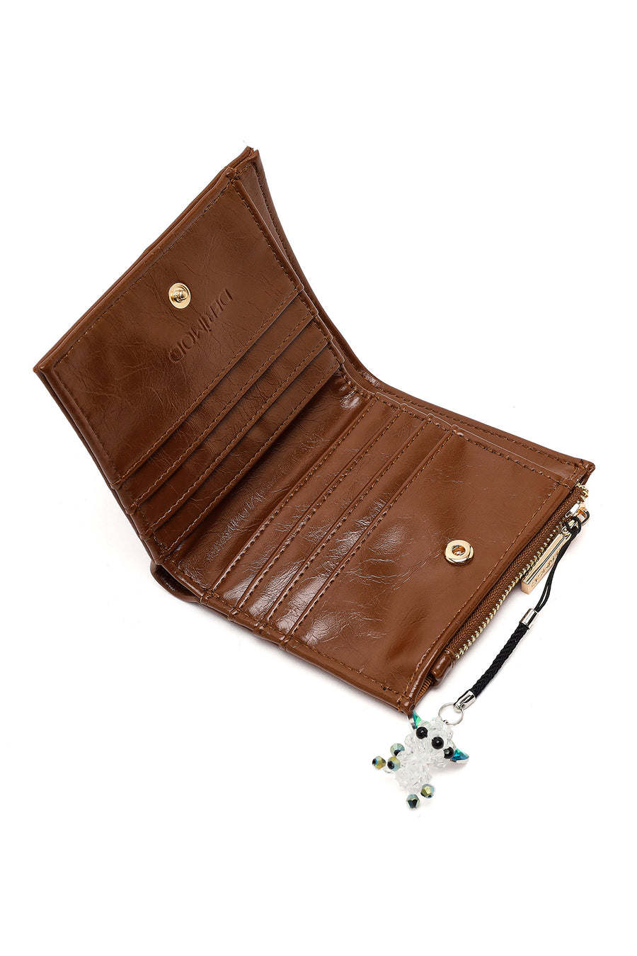 Women's Brown Wallet with Accessories