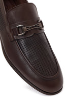 Men's Brown Buckle Leather Casual Loafer | Derimod