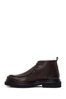 Male Brown Lace-up Leather Casual Boots | Derimod