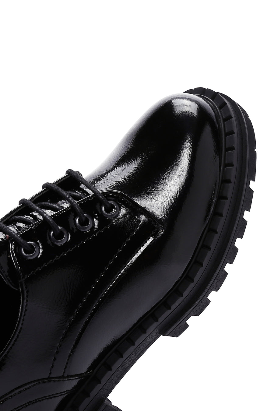Women's Black Patent Leather Casual Shoes
