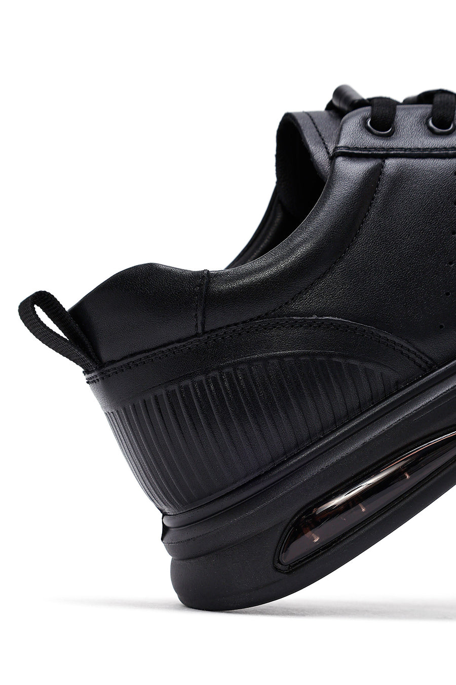 Male Black Lace-Up Leather Sneaker