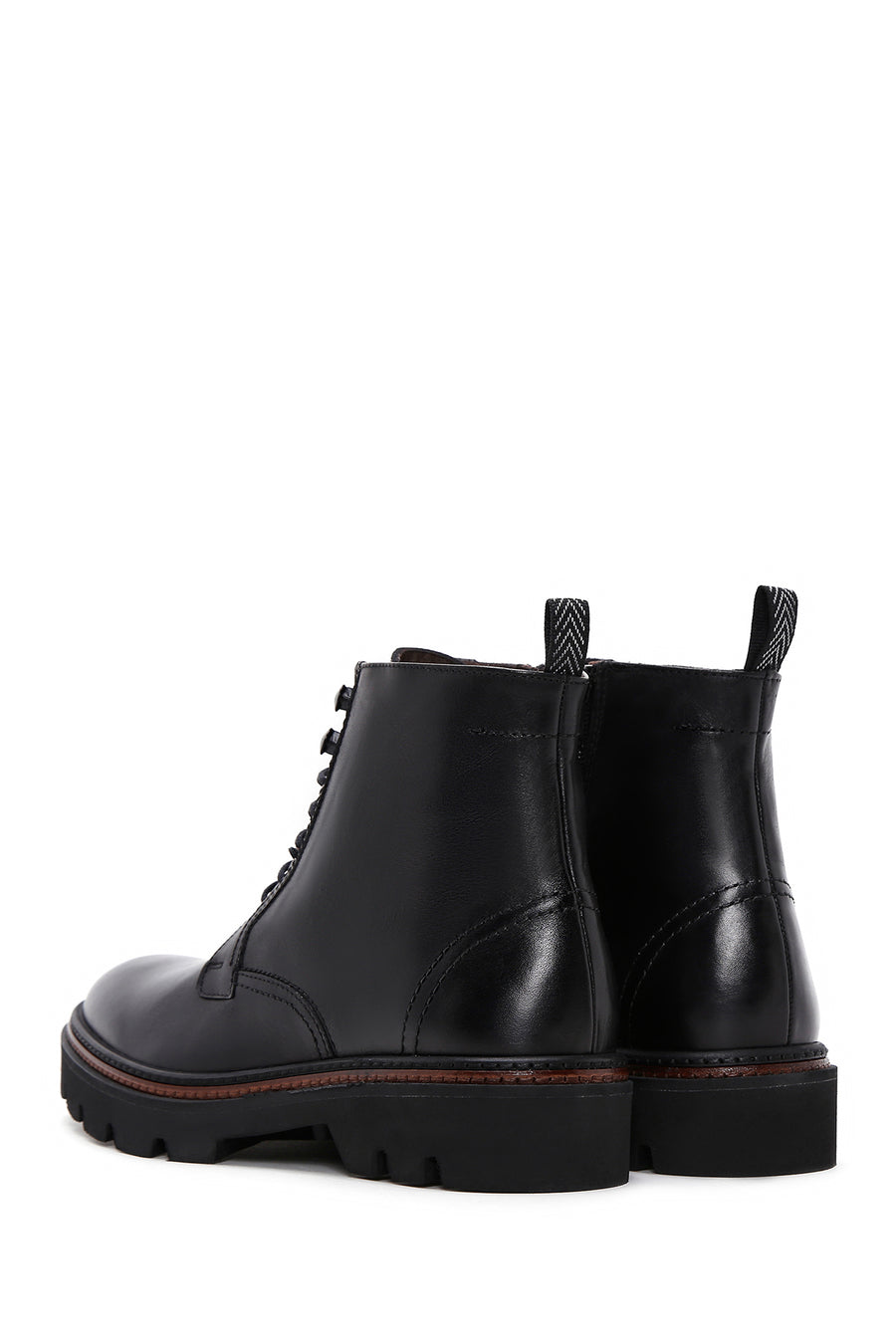Men's Black Leather Zippered Casual Boots