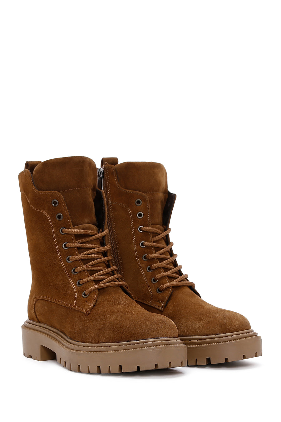 Women's Tan Suede Leather Boots