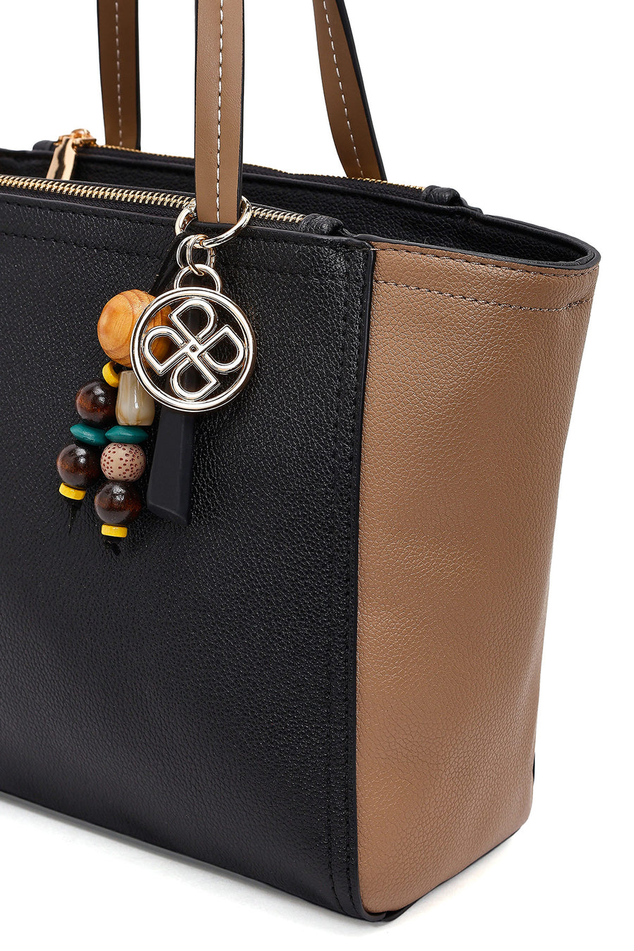Women's Black Long Strap Charm Shoulder Bag