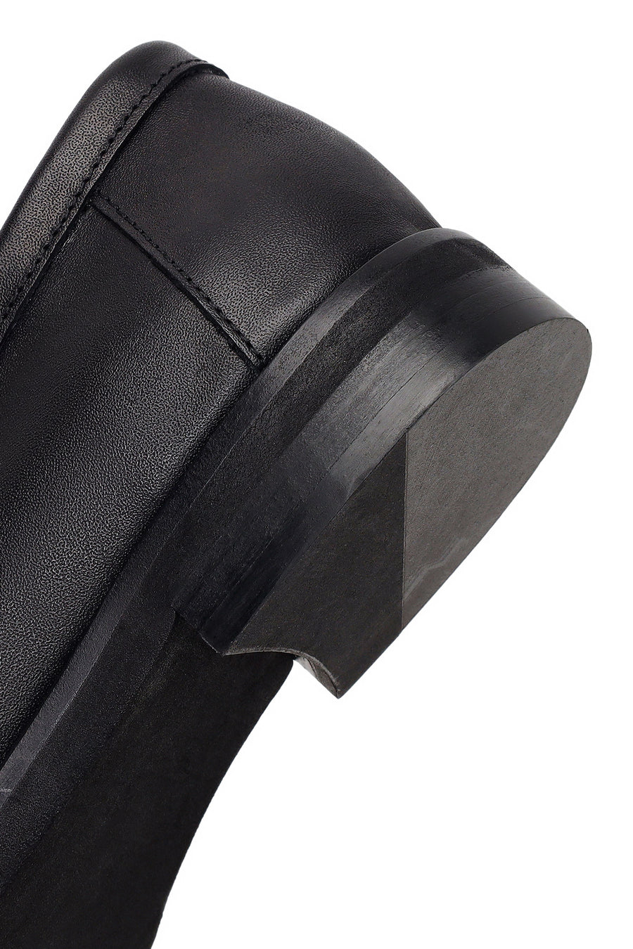 Woman Black Leather Masculine Loafers