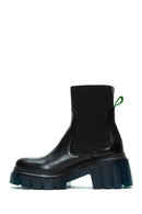 Women's Black Thick Soled Leather Boots | Derimod