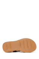 Woman Brown Ankle-Buckle Thick-Soled Suede Comfort Sandal | Derimod