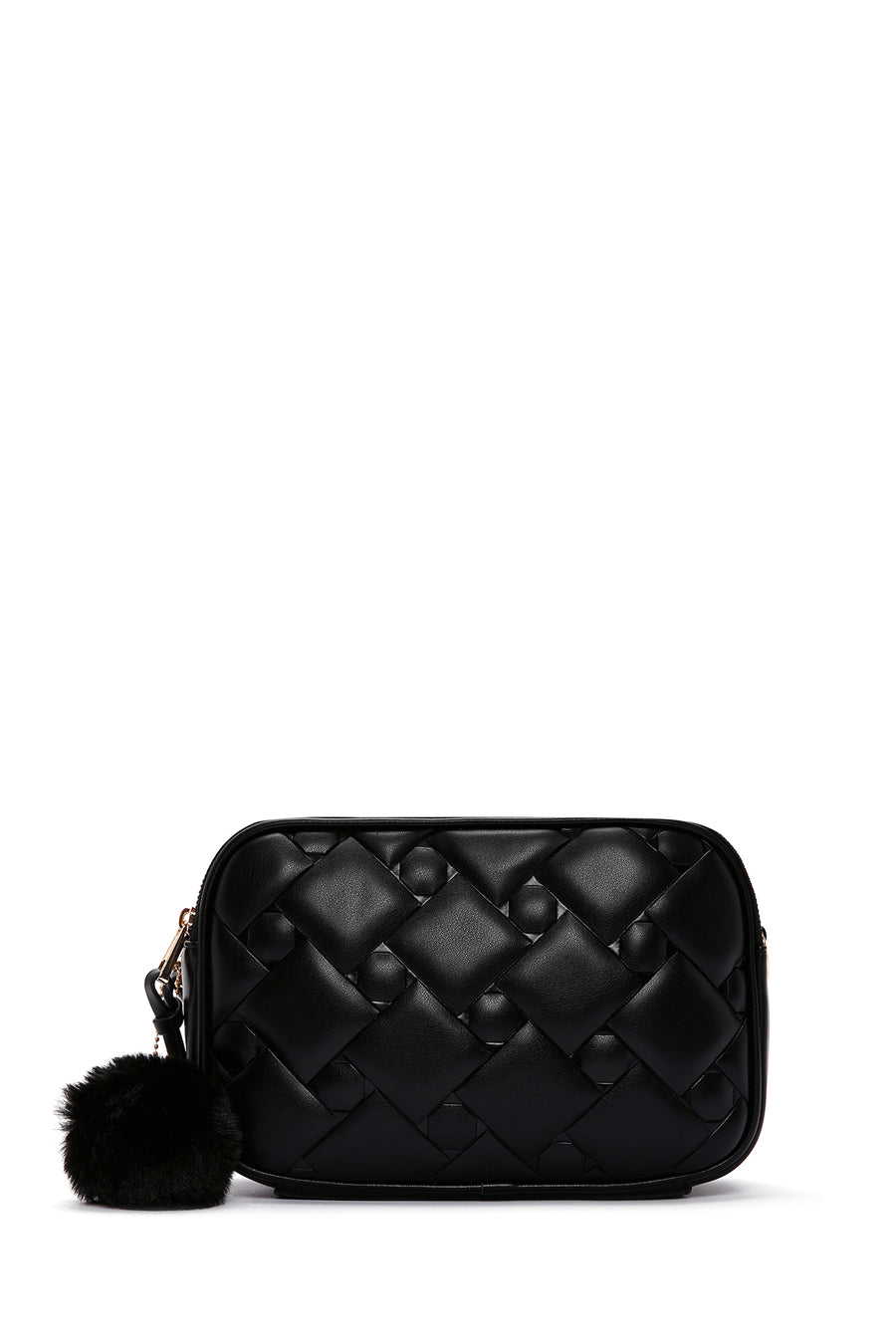 Women's Black Long Strap Quilted Crossbody Bag
