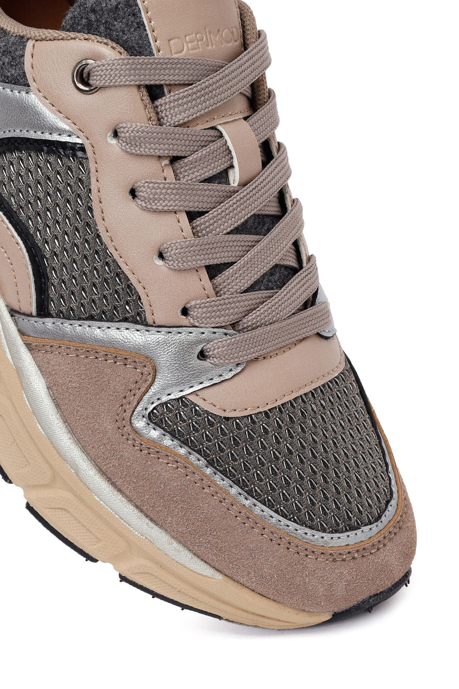 Kadın Vizon Bağcıklı Kalın Tabanlı Sneaker