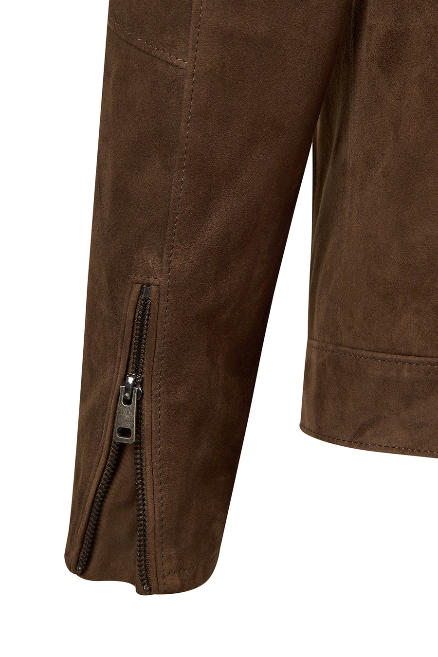 Ronaldo Male Tan Zip Closure Suede Jacket