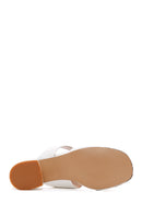 Women's White Short Thick Heeled Slippers | Derimod