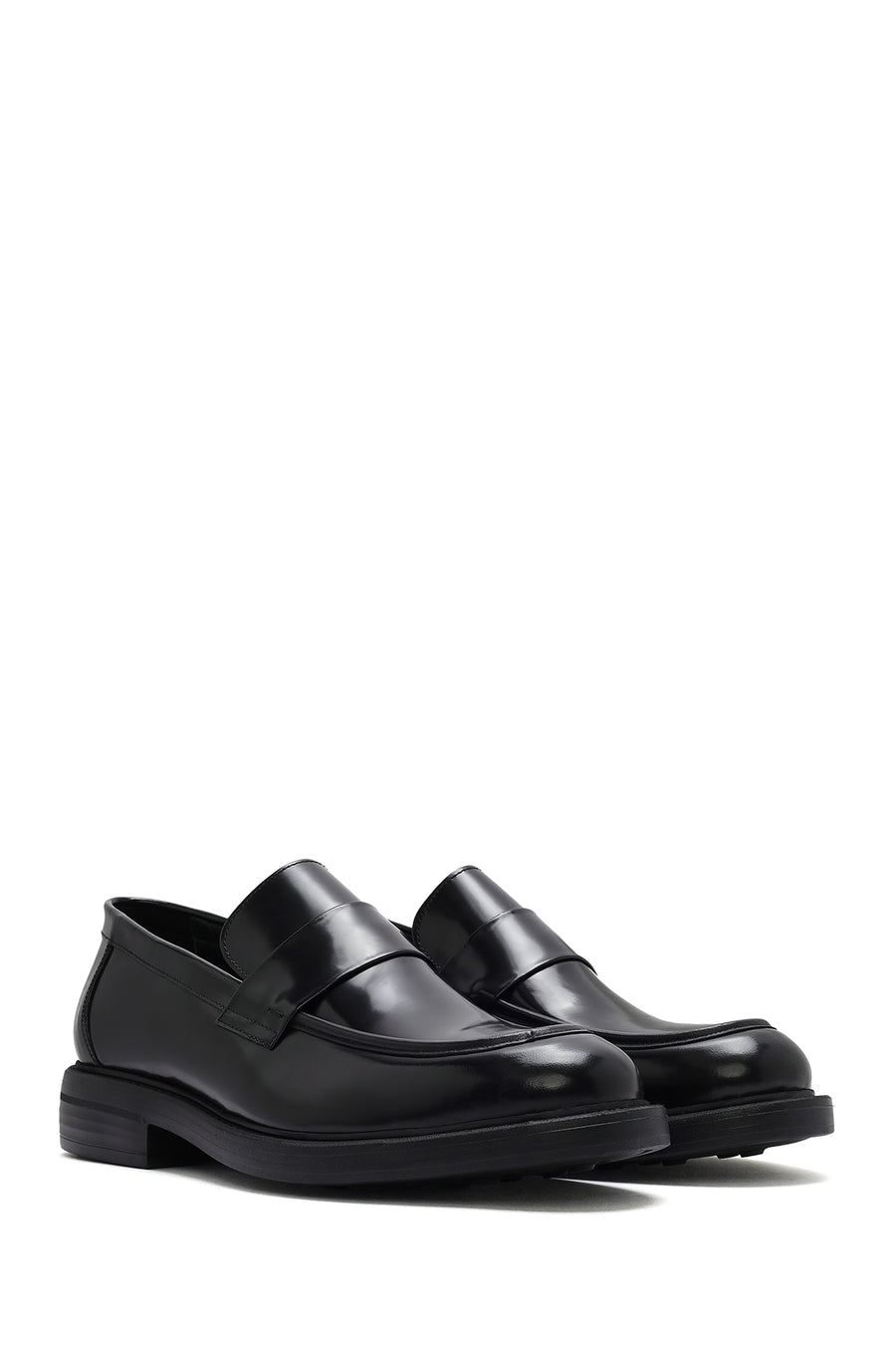 Men's Black Leather Casual Loafer
