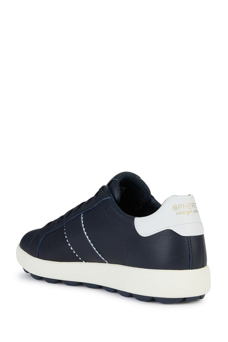 Geox Men's Navy Blue Spherica Vs Ec4 Lace-up Leather Sneaker