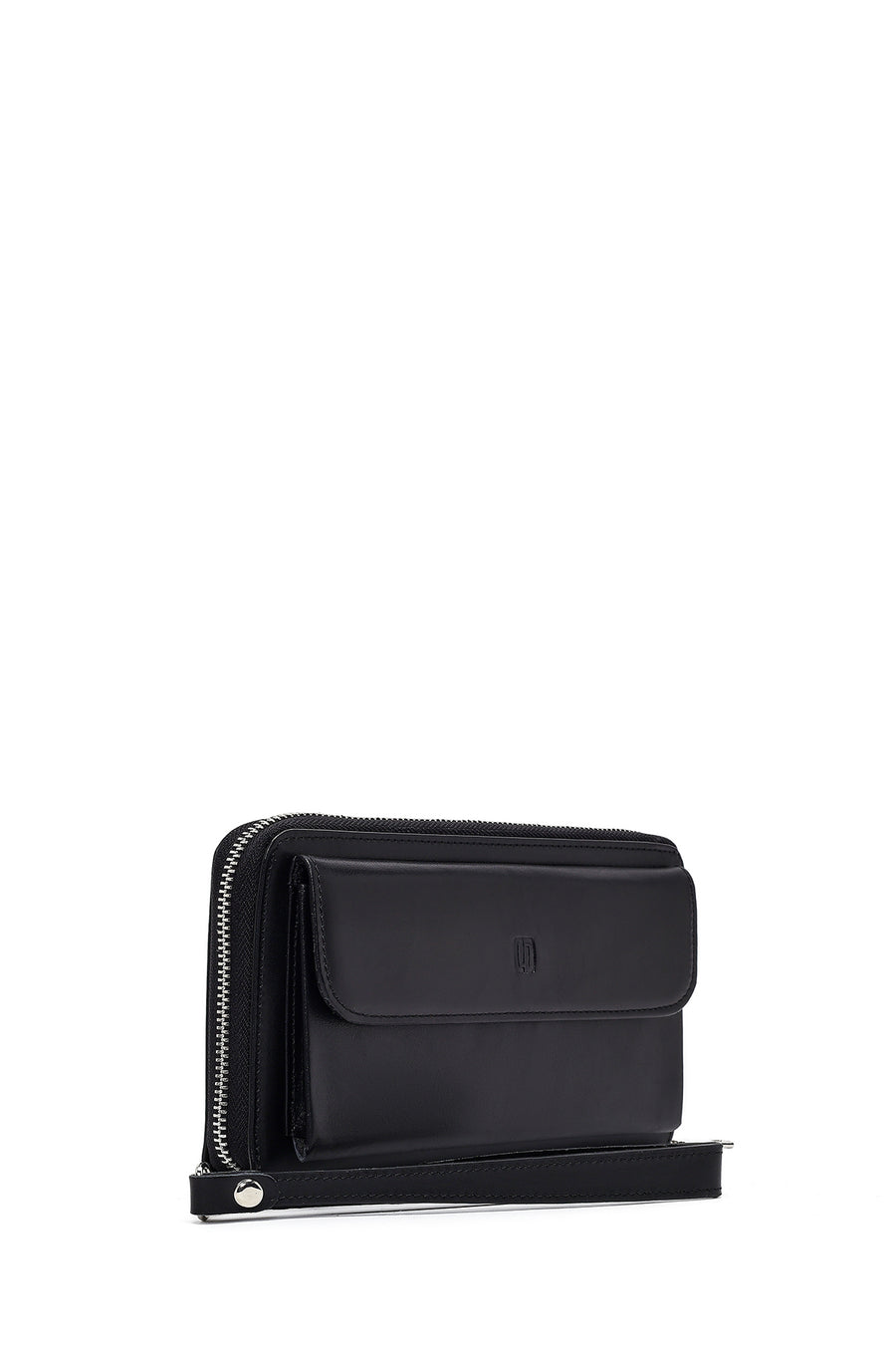 Men's Black Leather Mini Handbag