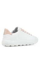 Geox Women's White Leather Spherica Ec4.1 Thick Soled Sneaker | Derimod