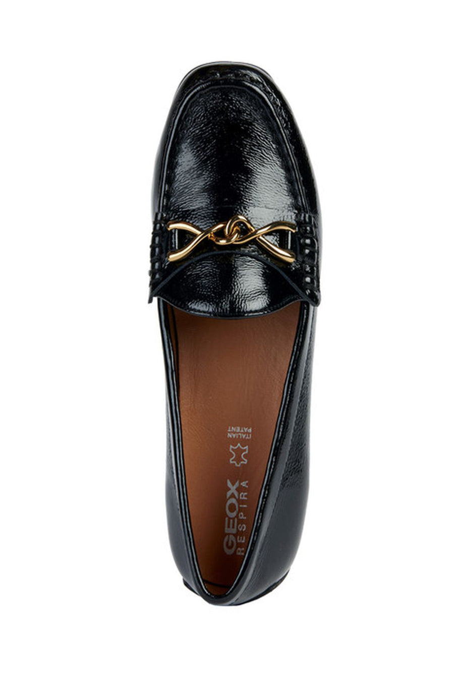 Geox Women's Black Kosmopolis + Grip Patent Leather Loafer