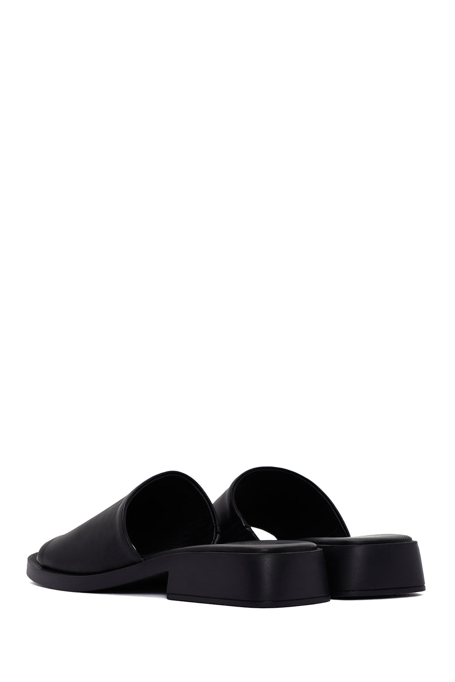 Women's Black Casual Leather Slippers