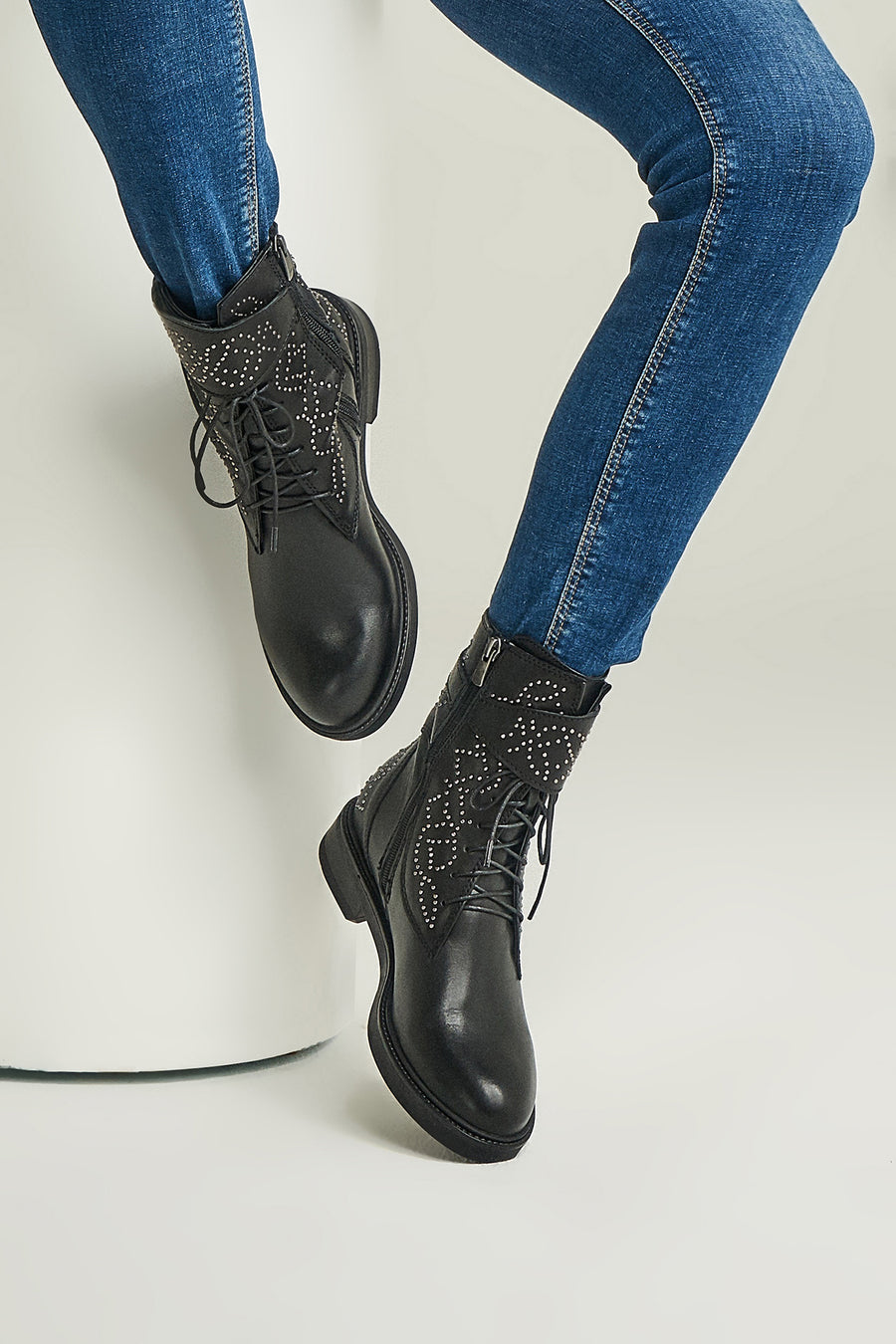 Studded Women's Leather Boots