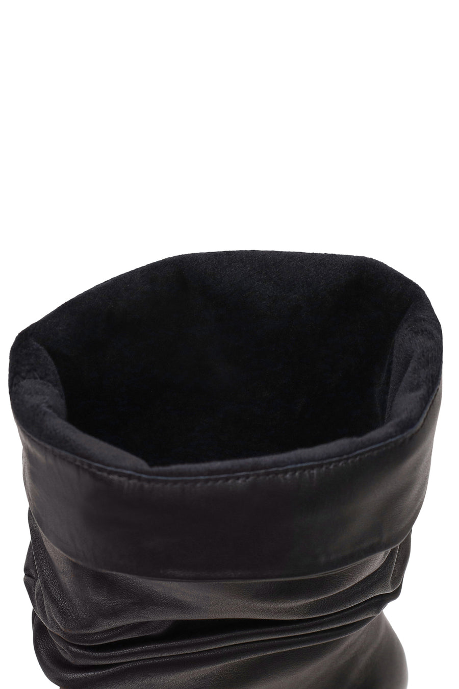 Woman Black Thin High-Heeled Leather Boots