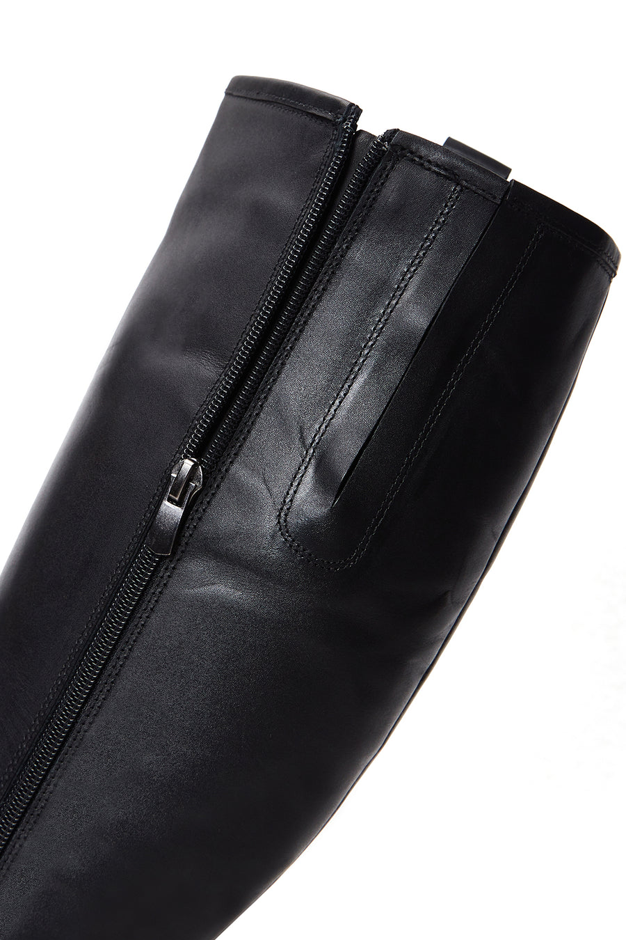 Women's Black Zippered Leather Boots