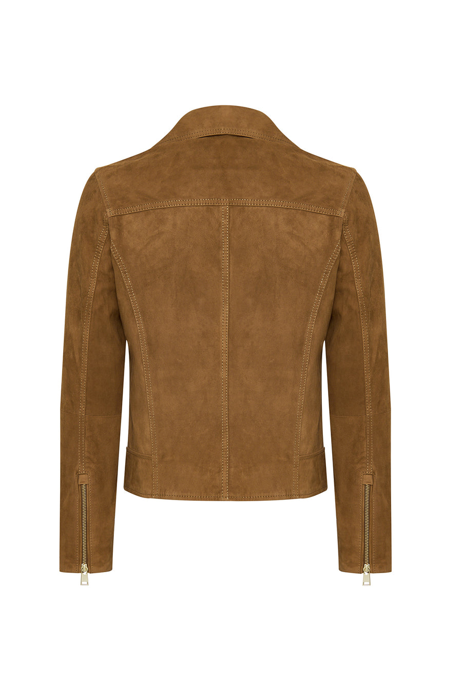 Alba Kadın Camel Biker Süet Deri Ceket