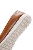 Women's Tan Leather Comfort Loafer | Derimod