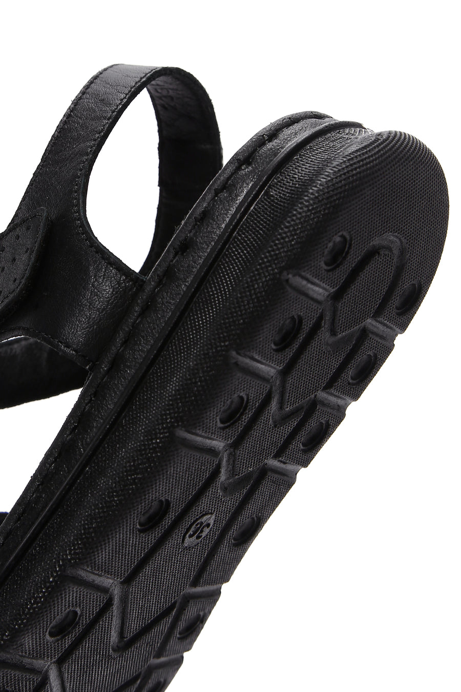 Kadın Siyah Deri Comfort Sandalet