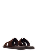 Women's Brown Suede Leather Slippers | Derimod