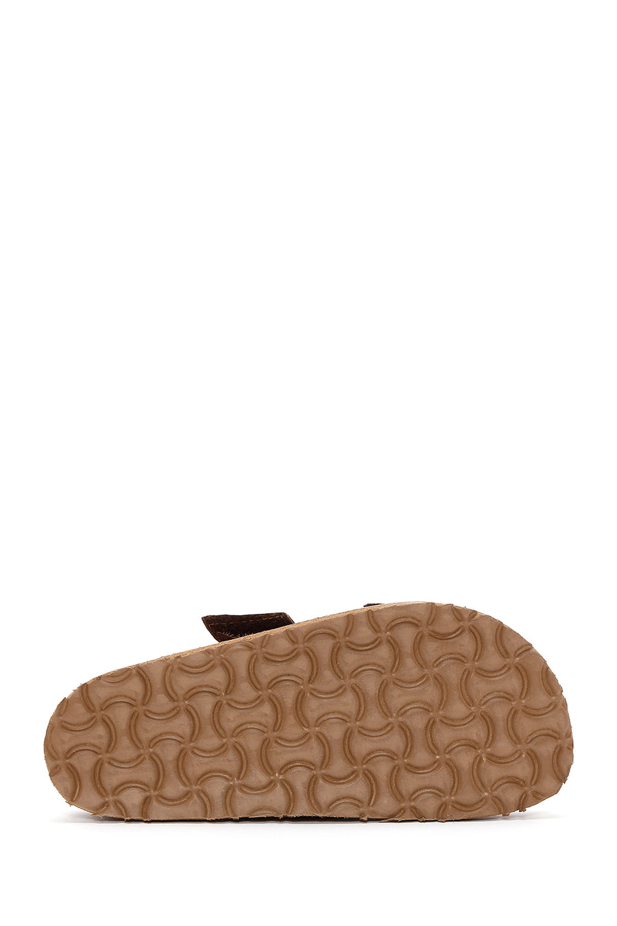 Women's Tan Leather Thick Soled Comfort Slippers
