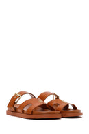 Women's Tan Buckled Slippers | Derimod