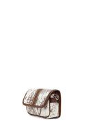 Woman Brown Printed Mini Crossbody Bag | Derimod