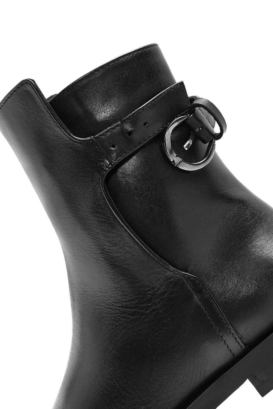 Women's Black Zippered Leather Boots