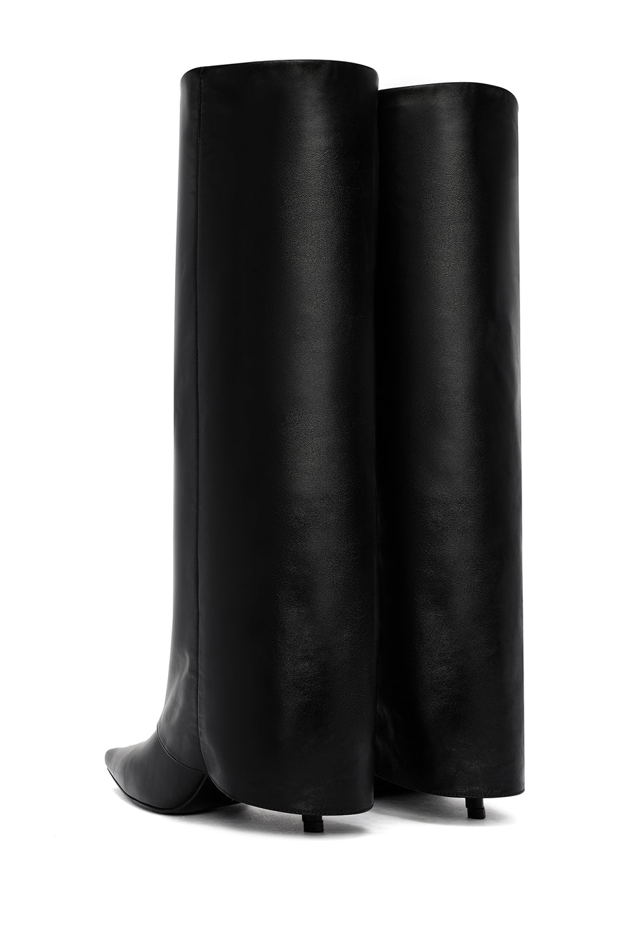 Woman Black Thin High Heels Leather Boot