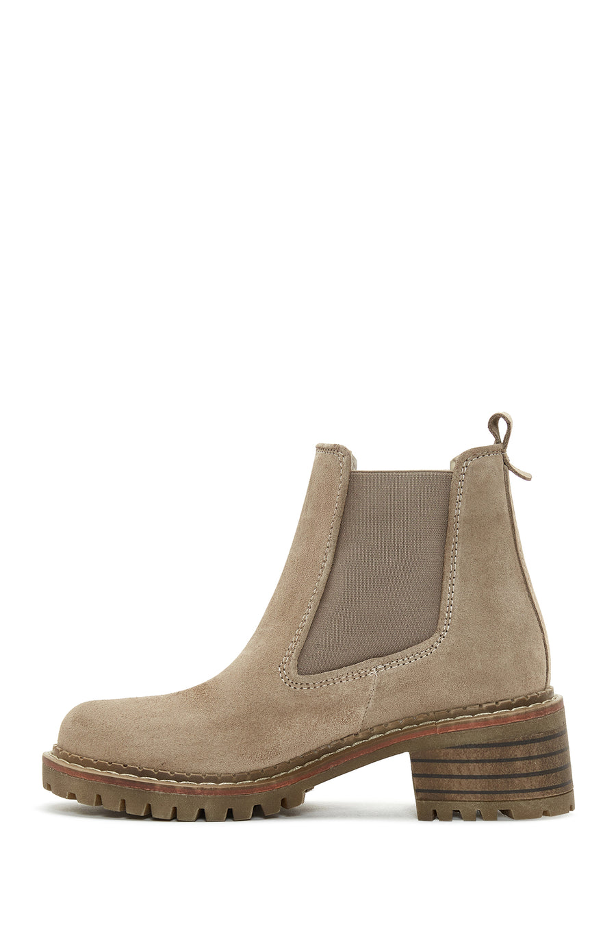 Women's Beige Suede Leather Chelsea Boots