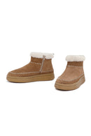 Woman Mink Zip Closure Thick-Soled Suede Teddy Boots | Derimod