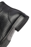 Men's Black Zippered Buckle Detail Leather Classic Boat | Derimod