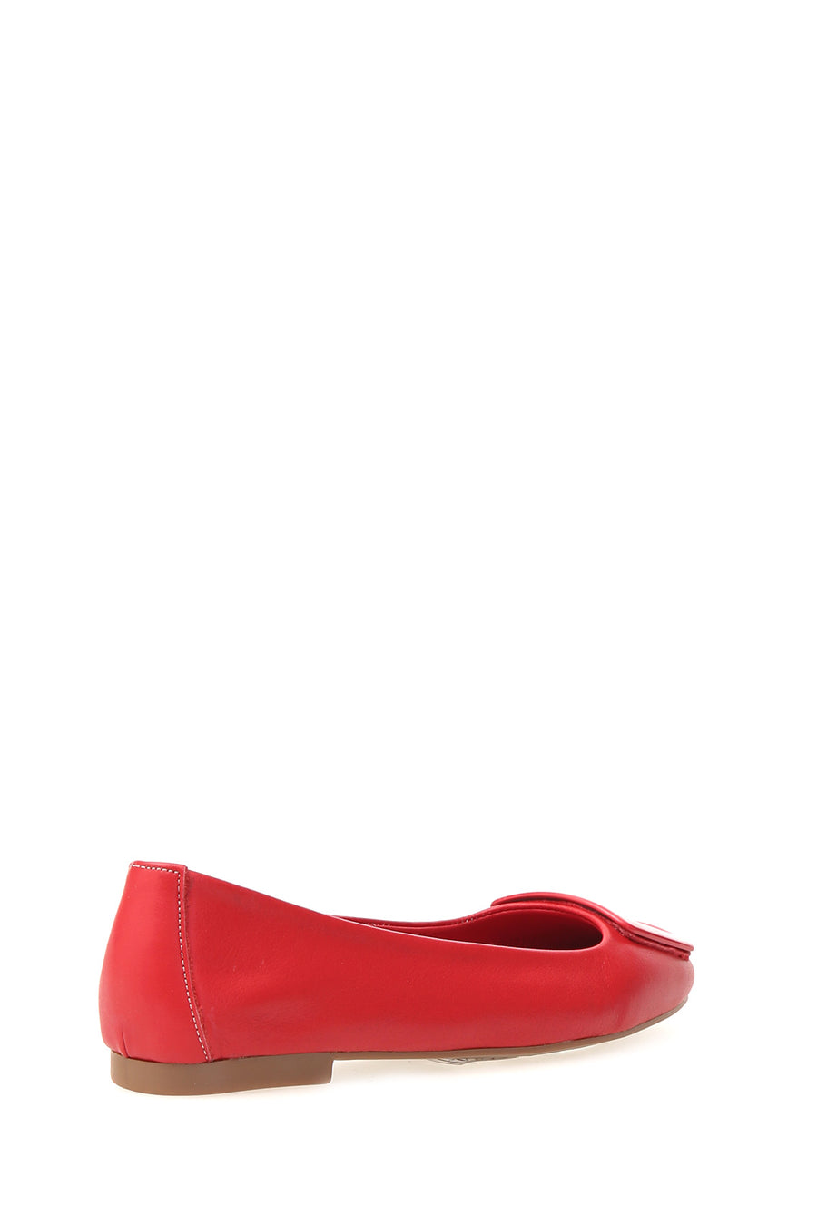 Red Women's Leather Ballerinas